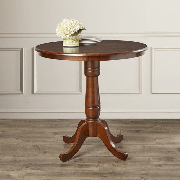 Charlton Home® Solid Wood Pedestal Dining Table & Reviews Wayfair